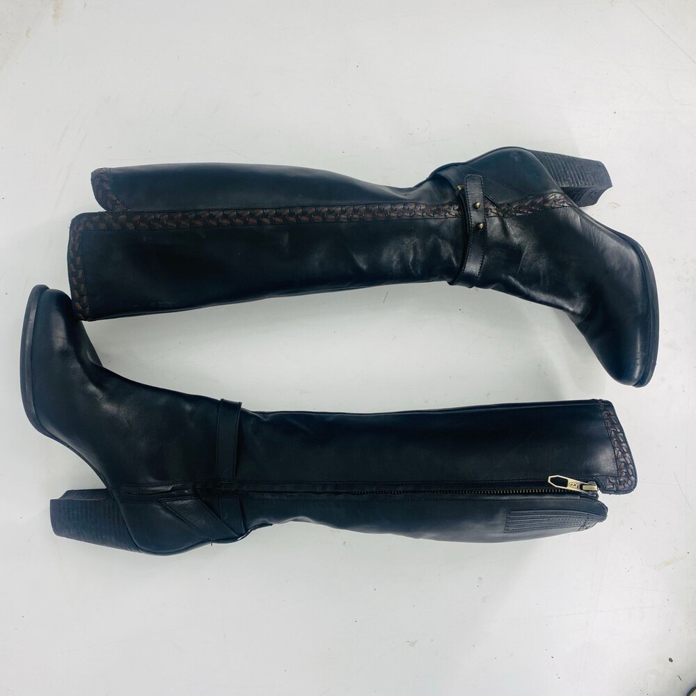 Ugg  Women's US Size 7 Black Leather Heeled Almond Toe Riding Boots 1005662 - Picture 3 of 8